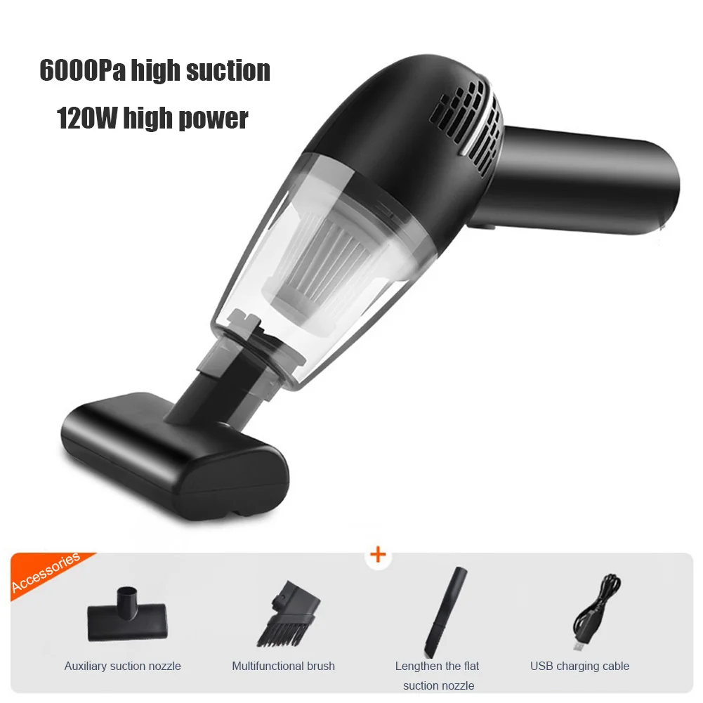 

Беспроводной ручной пылесос с щеткой, 6000 Па