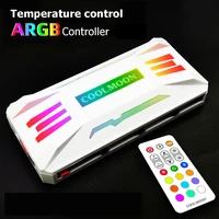 coolmoon argb controller 4pin pwm 5v 3pin argb cooling fan smart intelligent remote control for pc case chassis accessories