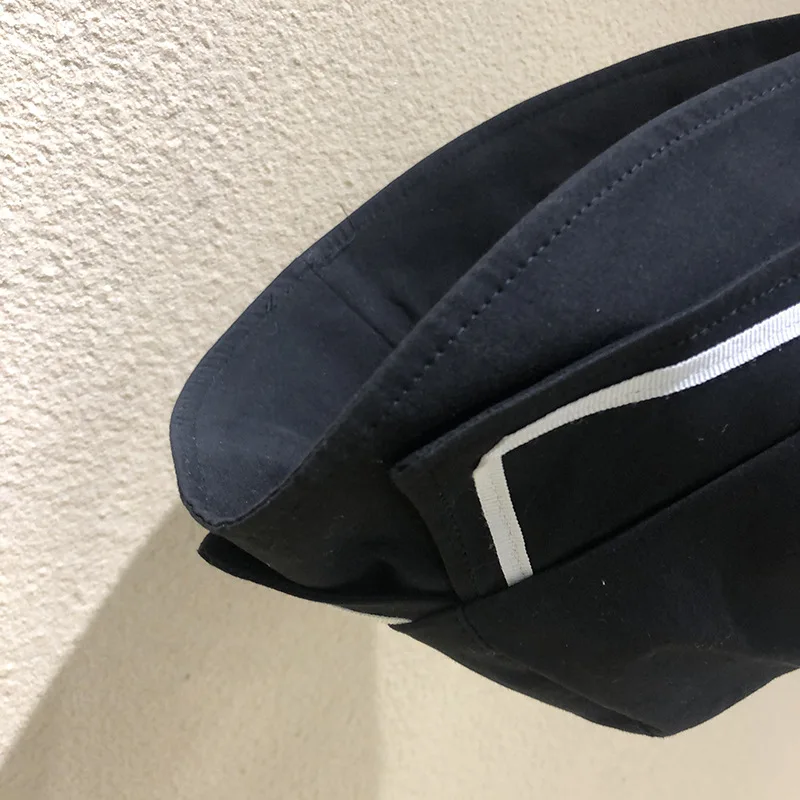 

New Korea Ulzzang Vintage Hip Hop Navy Bucket Hats For Women Foldable Cute Hat Spring Summer Sun Protection Panama Cap