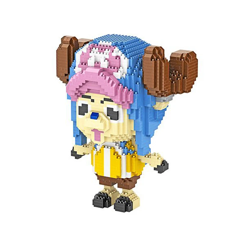 

1985pcs One Piece Tony Chopper Deer Animal Pirate 3D Model DIY Mini Diamond Blocks Bricks Building Block Toy for Boy Children
