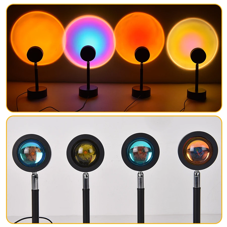 Закат лампа Ночной светильник закат проекционной лампы проектор с гало тепло