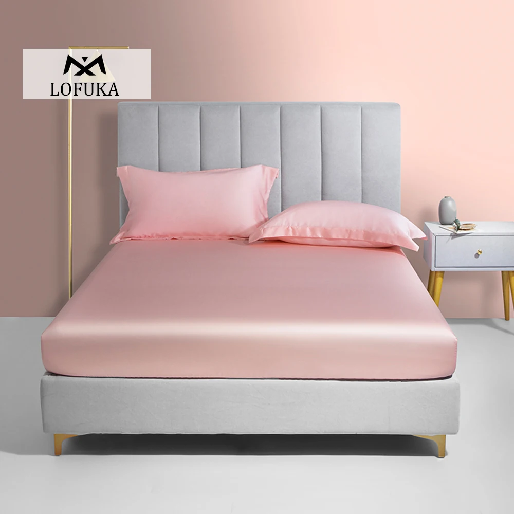 Женская простыня Lofuka розовая Простыня из 100% шелка с эластичной резинкой