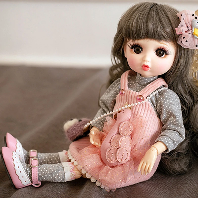 

30cm Pouting Mouth BJD Doll 18 Movable Joints Cute Face DIY Bjd Dolls With Cool Clothes Gifts For Girl DIY BJD Beauty Toy Doll