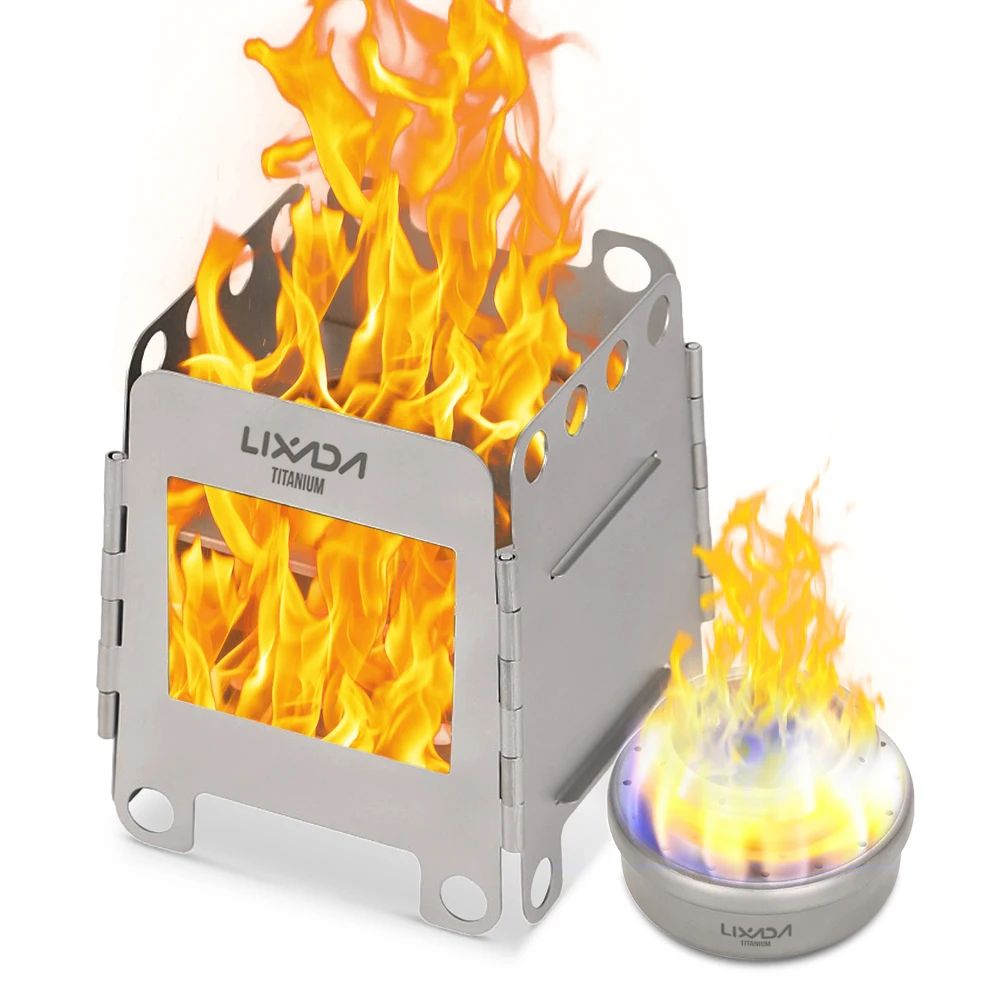 Lixada портативная титана Легкая Складная дровяная плита карманная с мини