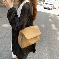 pu soft leather shoulder bag large capacity handbag clamshell type crossbody bag fashion womens tote bag