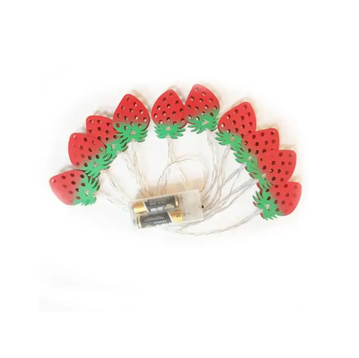 

Battery Box Light String LED Metal Strawberry Festival Colorful Light 2m 10led