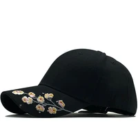 new fashion flowers embroidery baseball caps cotton snapback hats caps for girls women adjustable couple cap