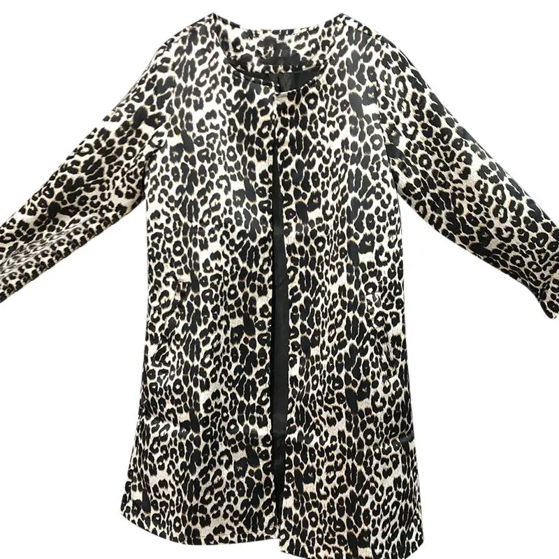

jacket fashion New women's winter autumn coat warm sexy leopard long-sleeved loose temperament casual long coats