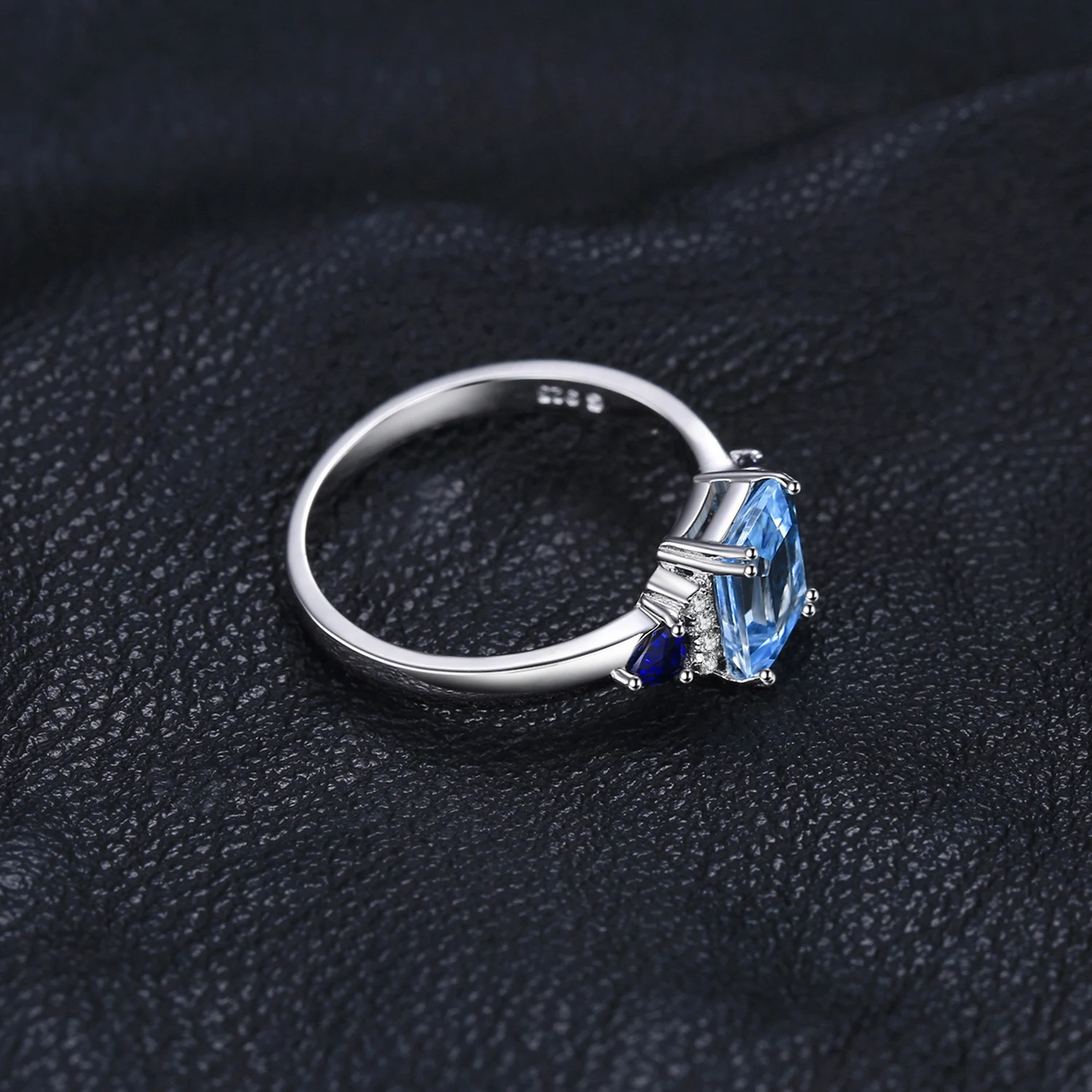 Jewelrypalace 1.5ct изумрудно-с натуральной голубой топаз создан сапфир себе кольцо для Для женщин 925 стерлингового серебра подарок