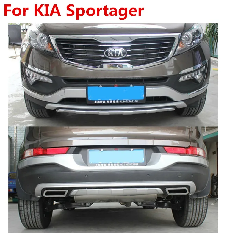 

Good quality plastic ABS Chrome Front+Rear bumper cover trim For KIA Sportager 2011 2012 2013 2014 2015 Car Accessories