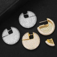 new trend design round fashion earrings for noble women bridal luxury noble wedding earrings jewelry for ladies daily