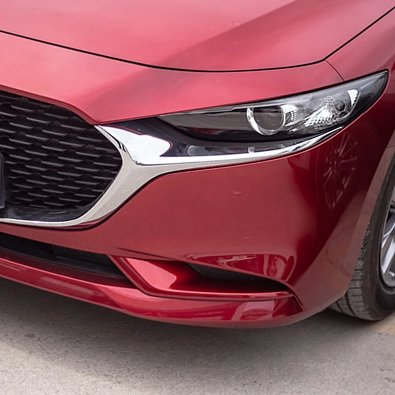 pcmos 2Pcs Front Fog Light Frame Cover Trim For 2019 2020 Mazda 3 Sedan Hatchback Exterior Parts Chromium Styling Stickers New | Автомобили