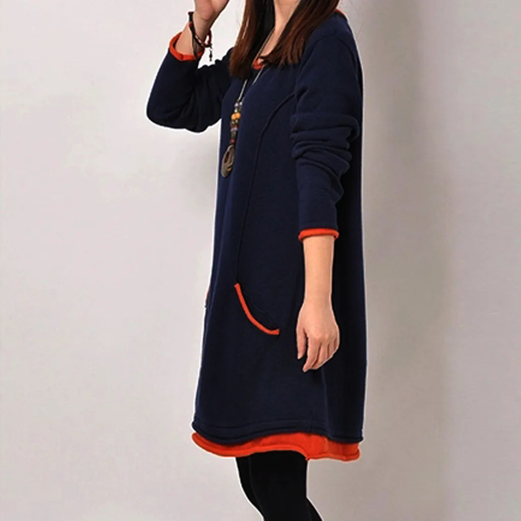 HSU Новое поступление женское платье с О-образным вырезом повседневное длинный