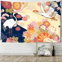 crane wall hanging oil paintingpsychedelic retro bohemian art mattressroom home decoration tapestry decorative art