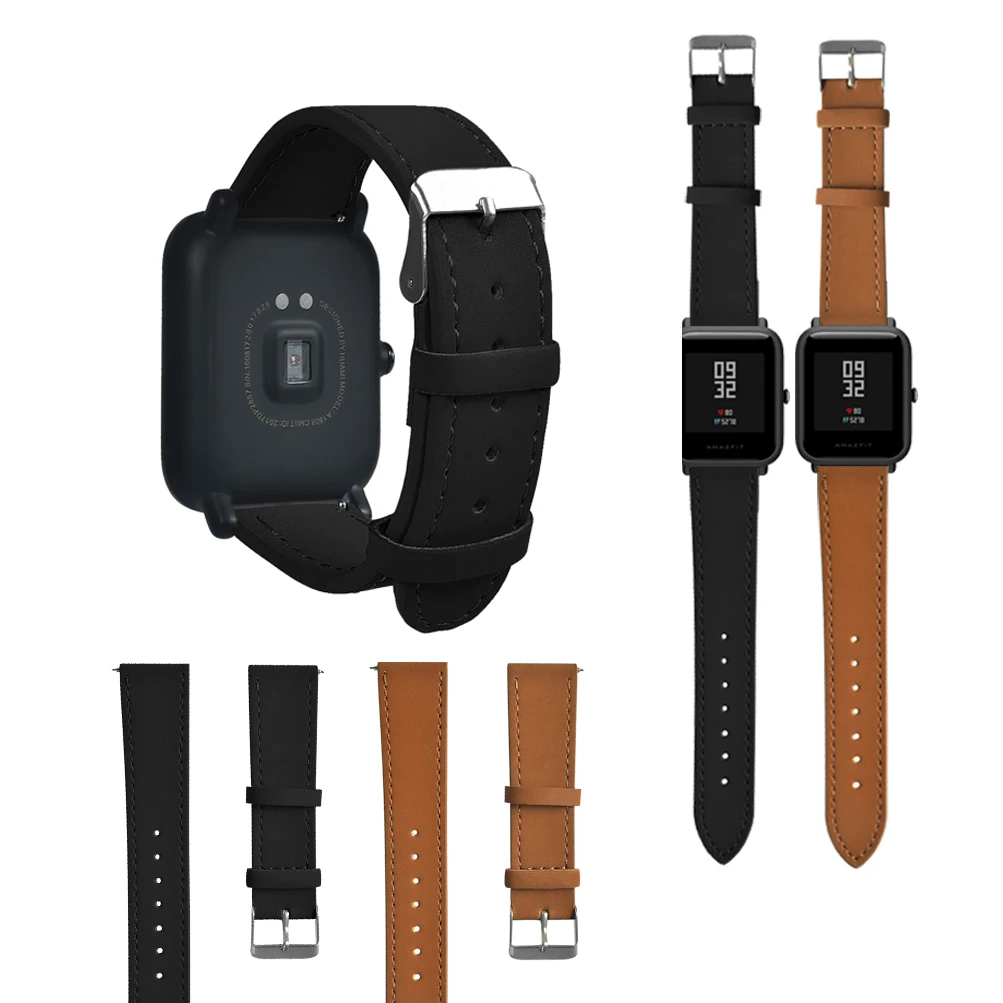 Vintage frosted leather Strap for Xiaomi Huami Amazfit Bip Lite Youth Wrist Watch Bracelet Amazfit Bip Watchband for 20mm strap sport silicone strap for xiaomi huami amazfit bip bit pace lite youth smart watch band for huami amazfit youth bracelet strap