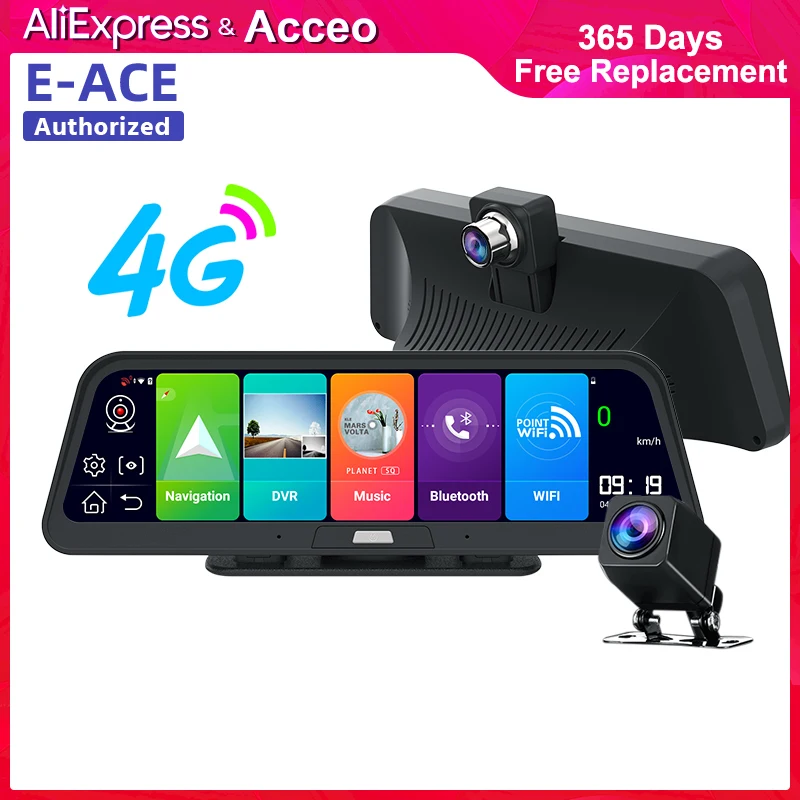 ACCEO Android 8 1 Автомобильный видеорегистратор зеркало 10 дюймов двойной объектив
