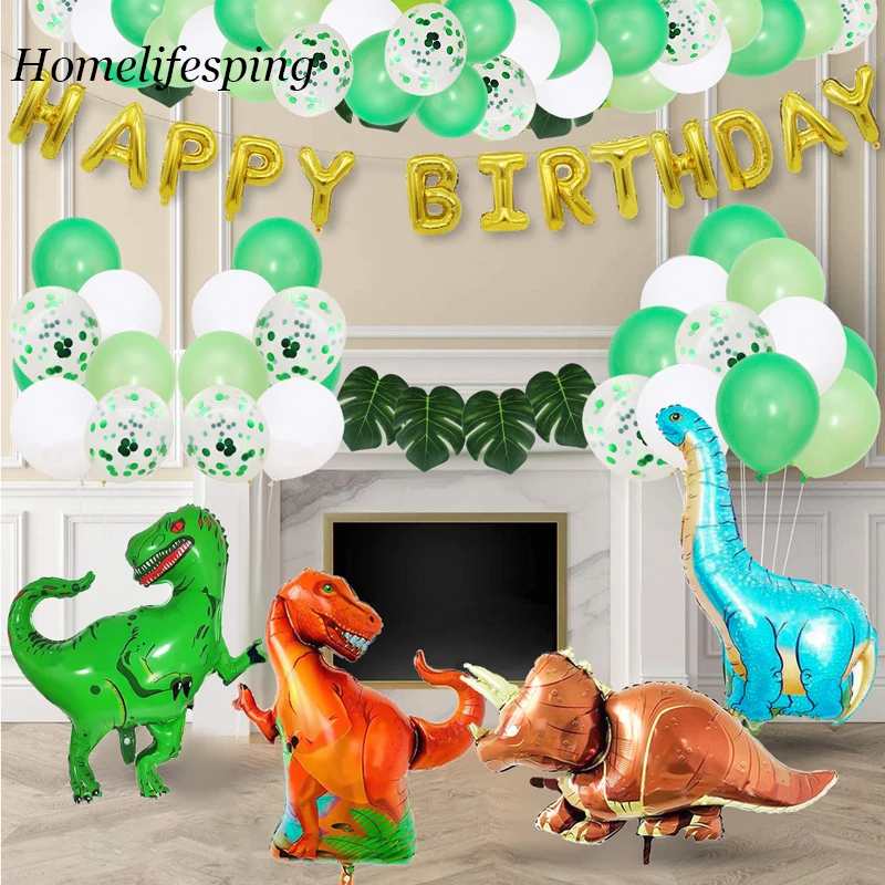 

97pcs Dinosaur Birthday Party Decoration Balloons Arch Garland Kit Happy Birthday Balloons foil Curtains dino Themed Party Favor