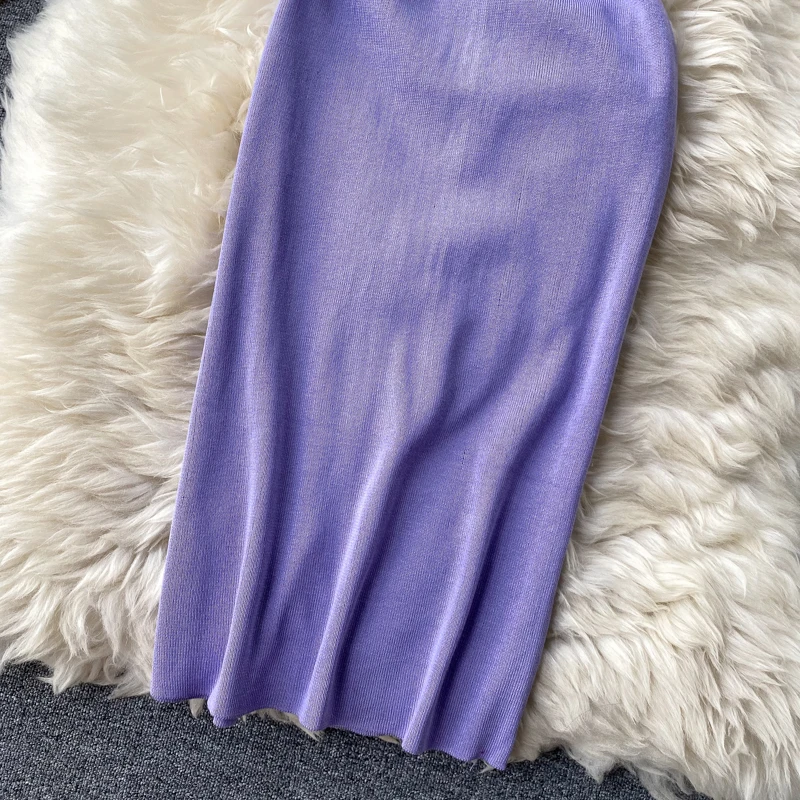 

Women Elastic Fashion V-neck Ruffled Short Sleeve Knitted Sweater Dress Slim Sexy Dress