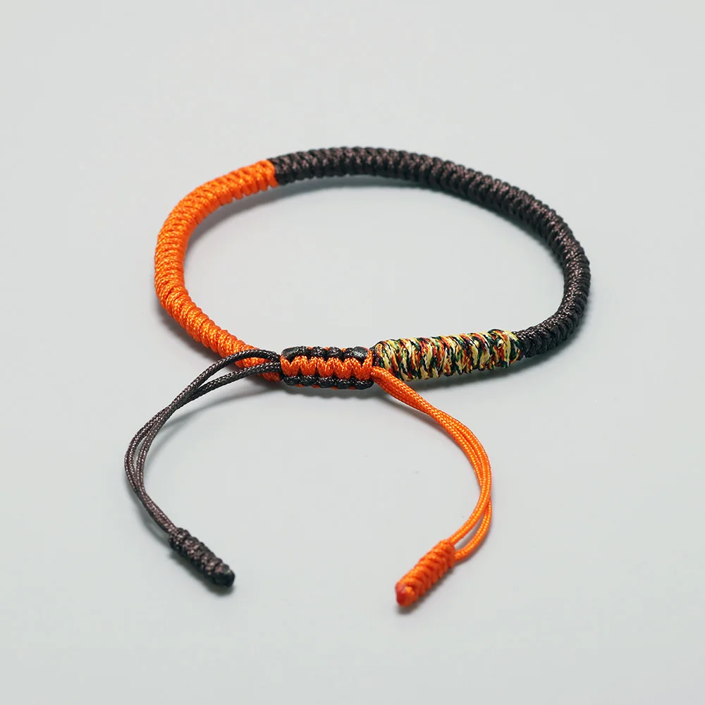 Многоцветный тибетский буддийский Плетеный вручную браслет-веревка с узлами