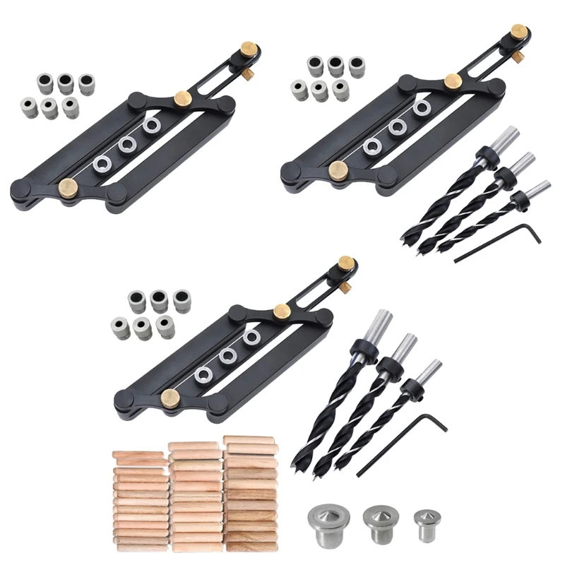 

L9BE 6/8/10mm Self-centering Woodworking Doweling Jig Drill Guide Wood Dowel Puncher