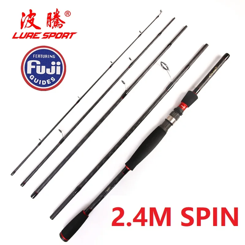 2.4M SPIN LureSport туристическая Удочка Fsihing 2,1 М/2,4 м FUJI направляющая катушка сиденье X-Cross углеродное спиннинговое литье Приманка Удочка - Цвет: 2.4M SPIN