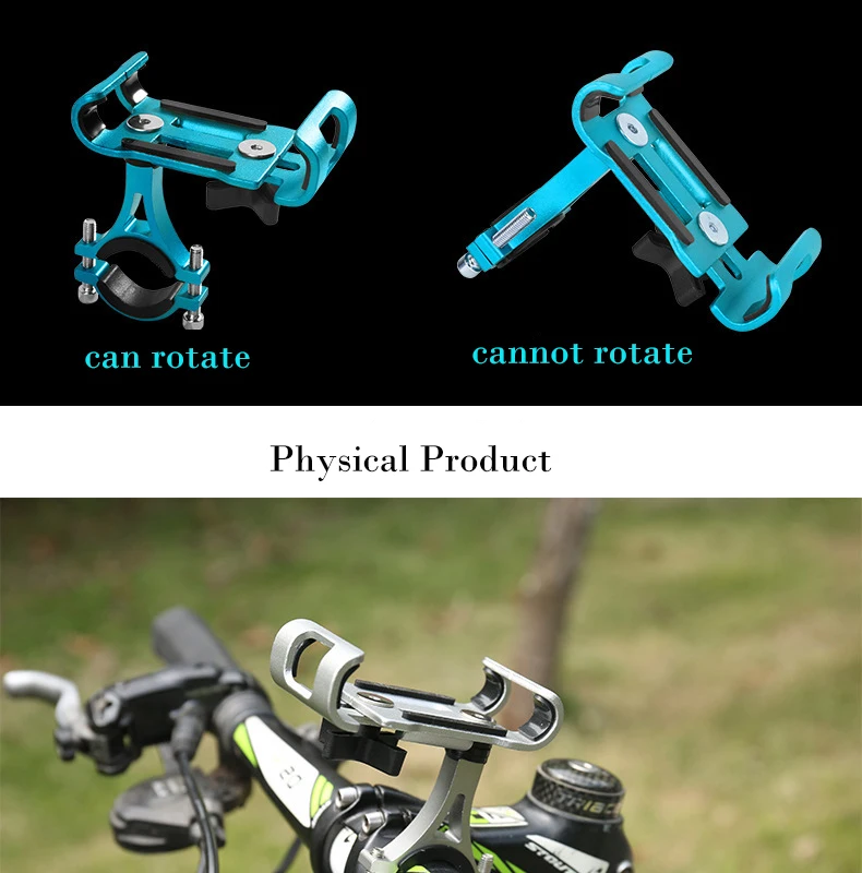 Bicycle Mobile Phone Holder Phone Holder Motocycle Metal 360 Degree Rotatable Mountain Bike Handlebar Phone Navigation Support