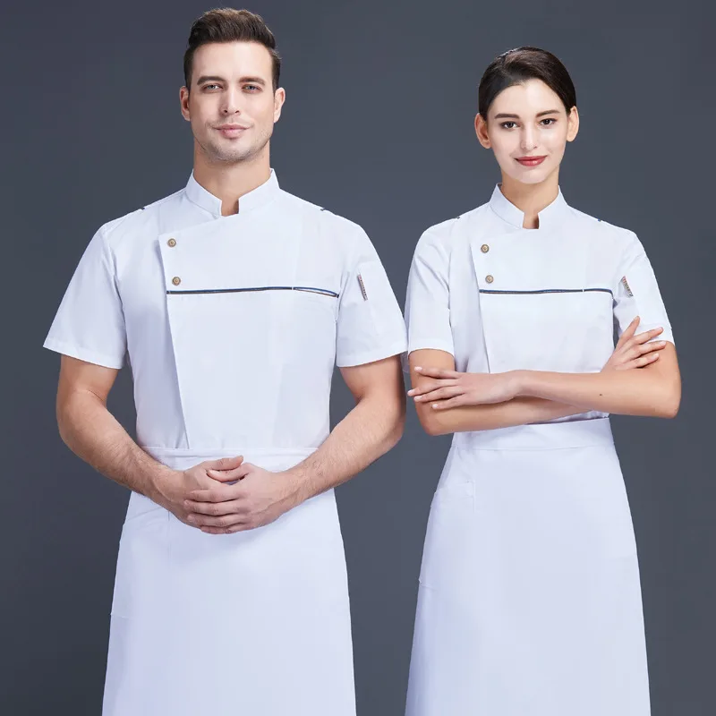 

Male Summer Ultrathin Model Of Breathable Mesh Hotel Kitchen Barbecue Restaurant Chef's Summer Wear Short Sleeve