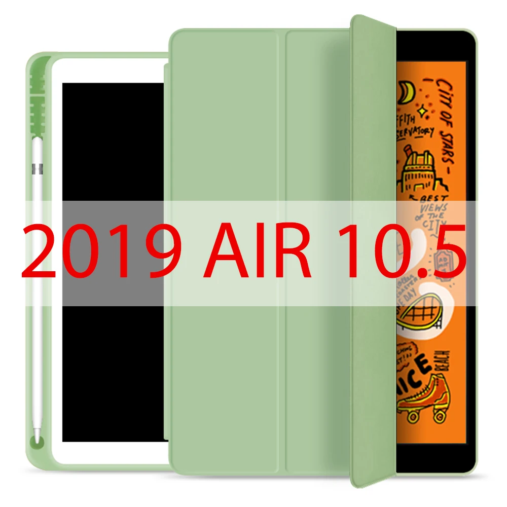 Matcha green 10.5 Чехол для Ipad чехол для Ipad Air 10,5 дюймов / Новинка с держателем для карандашей кожаный чехол для IPad MINI 5 Чехол Pro 11 - Цвет: Matcha green 10.5