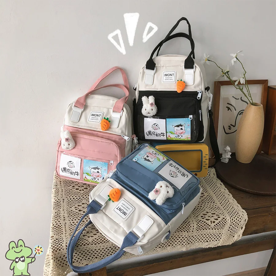 

Kawaii Mini Bunny Backpack Women Small Waterproof Shoulder School Bag for A5 Teenager Girls Cute Multi-Function Backpacks Ladies