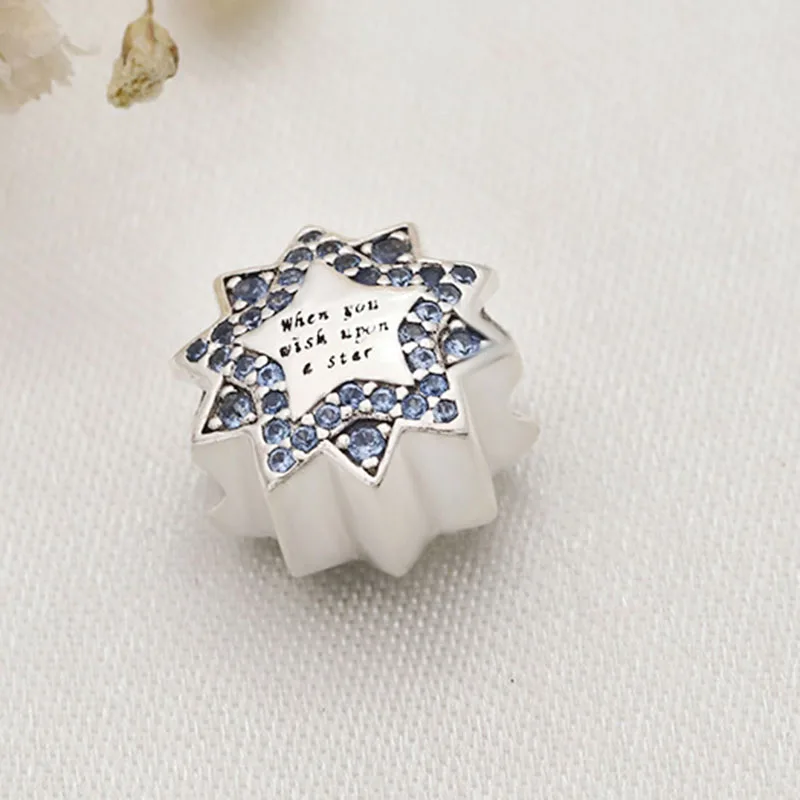 

100% 925 Sterling Silver Bead Shining Hollow Star Beads Fit Pandora Women Bracelet & Necklace Diy Jewelry