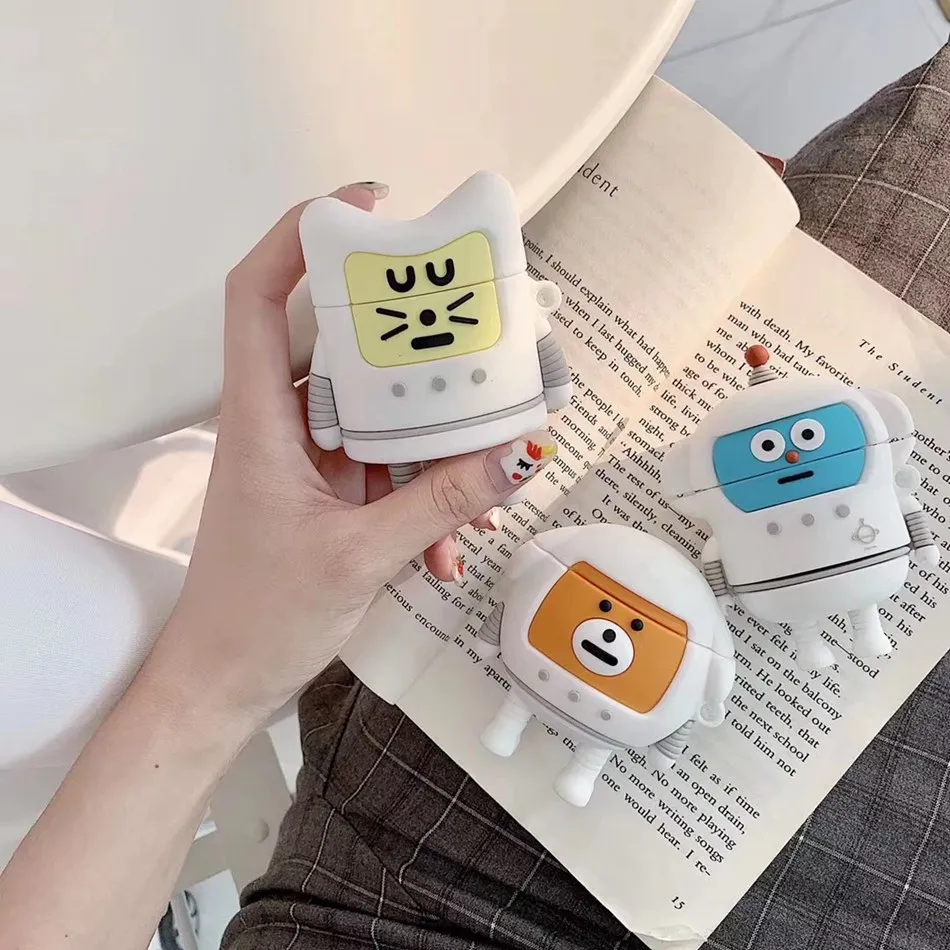 Чехол для наушников Airpods 2 чехол силиконовый цветной милый мультяшный Apple Air Pods