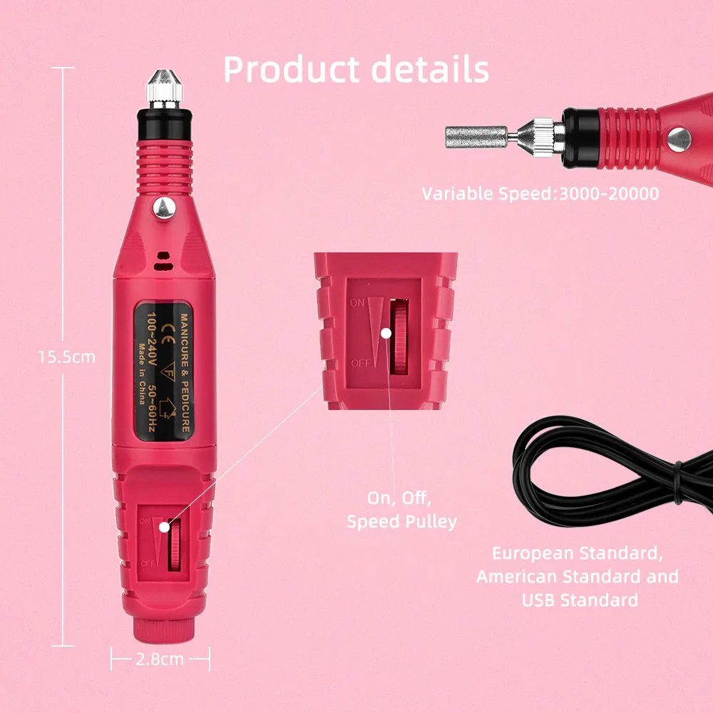 Машинка для маникюра ATOMUS электрическая с регулируемой скоростью 20000
