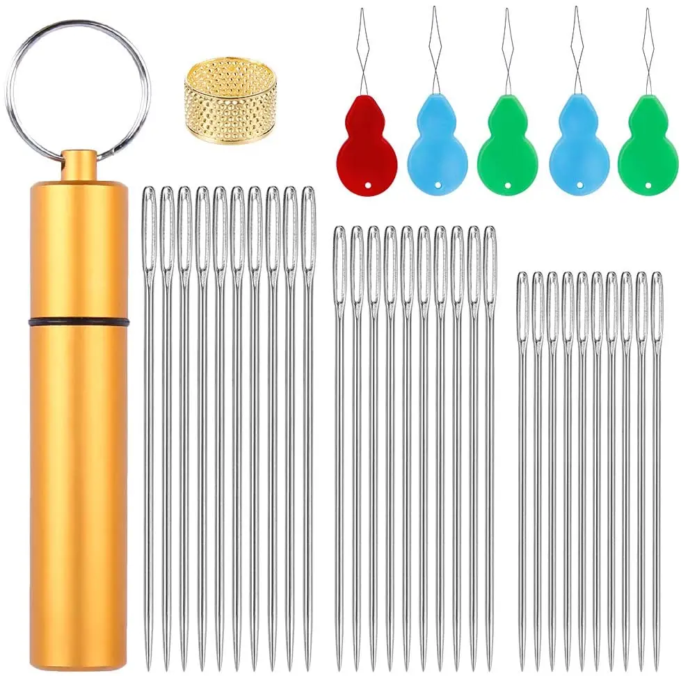 KAOBUY 27 шт Бисероплетение Иглы длинные прямые нитки иглы в алюминиевой