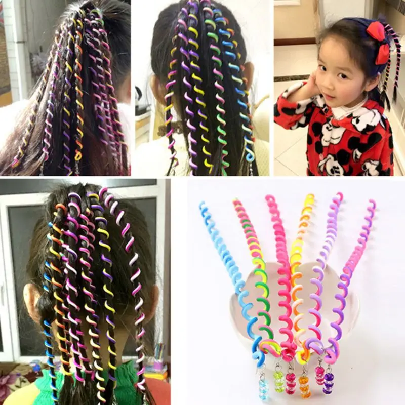 6 шт. Детские спиральные зажимы для укладки волос | Красота и здоровье