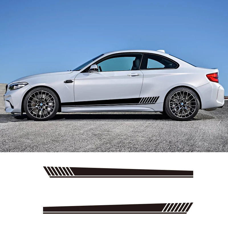 2 шт. виниловые боковые полосы юбка Графика Наклейка для автомобиля Авто Audi Ford Lexus