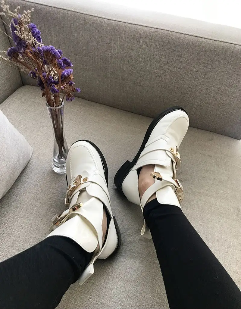 Классические Модные женские ботинки до щиколотки с круглым носком высокие