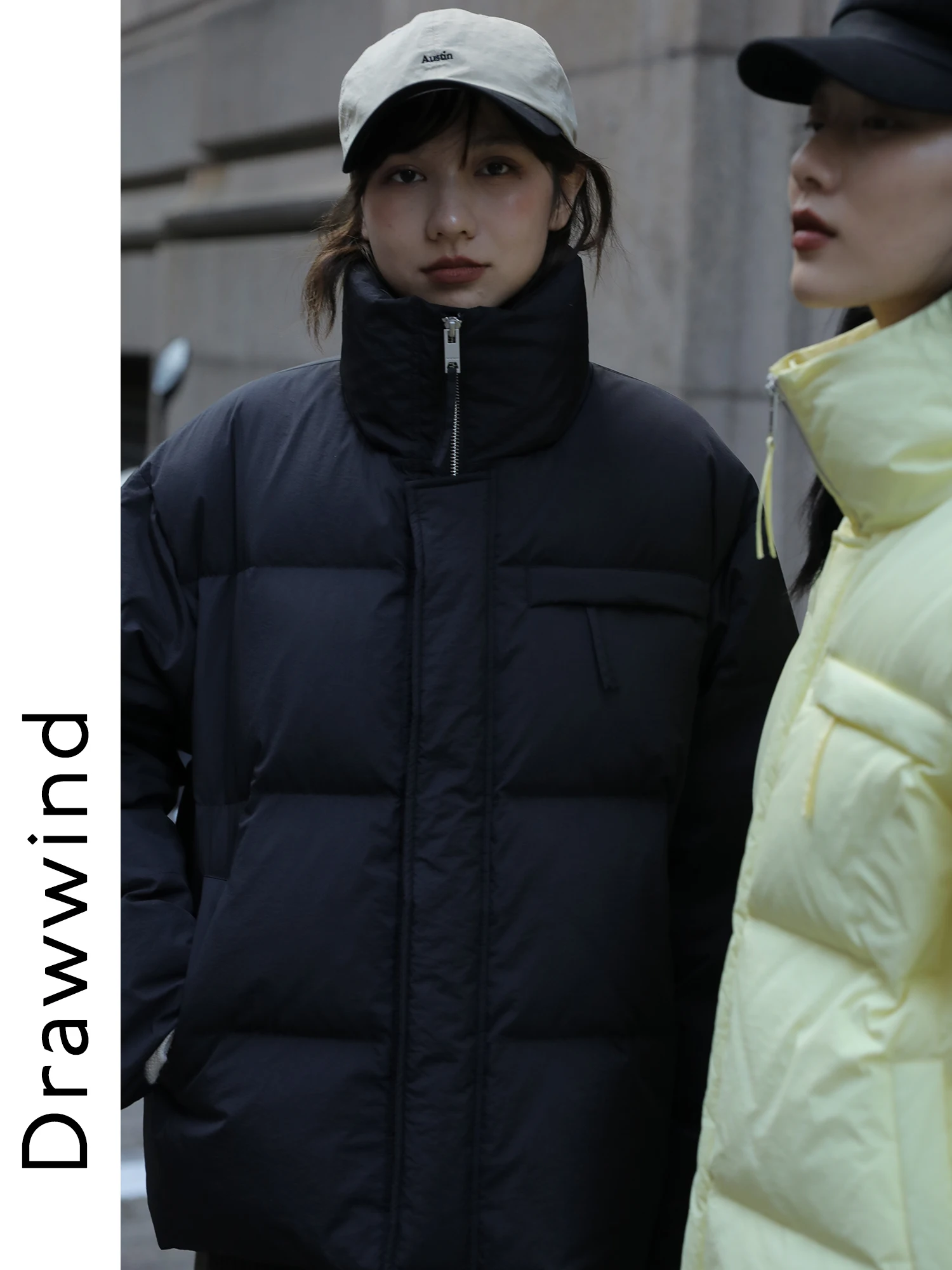 Off-White Stand Collar Short down Jacket Women's Winter New White Duck down Thickened Coat leather jacket women  womens coat