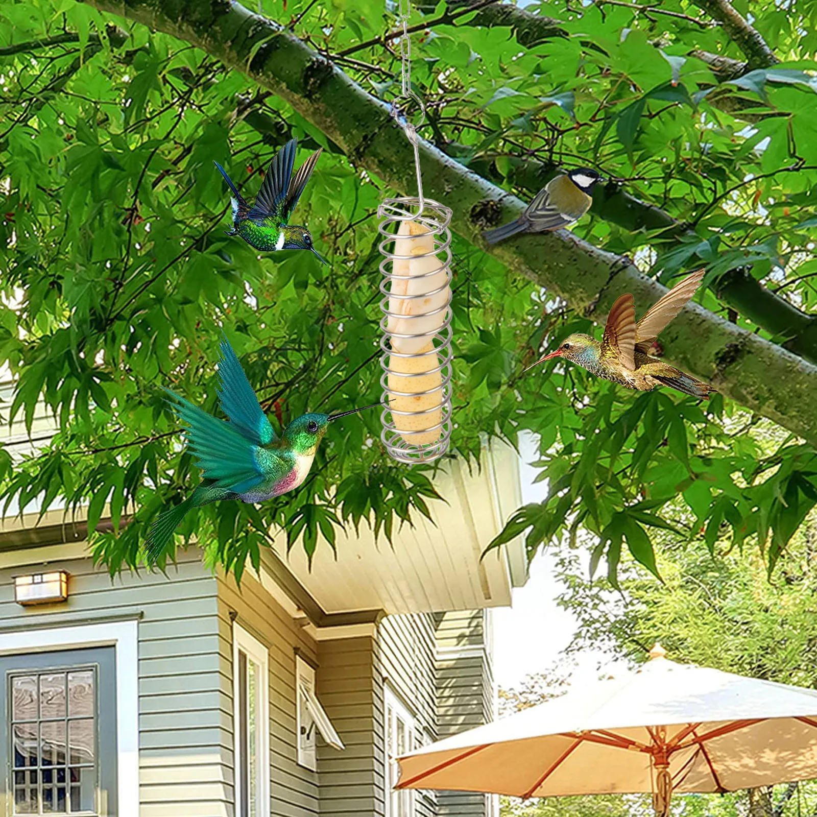 

25# Fruit Fork Parrot Forager Bird Feeder Stainless Steel Yard Garden Decor Birdhouses Outside Gardening Dcoration De Jardin
