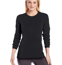 FAKUNTN Merino Wool  Midweight Crew Next to Skin (NTS) Base Layer Women Tops Thermal Underwear Tops European Size S-L 160GSM (2)