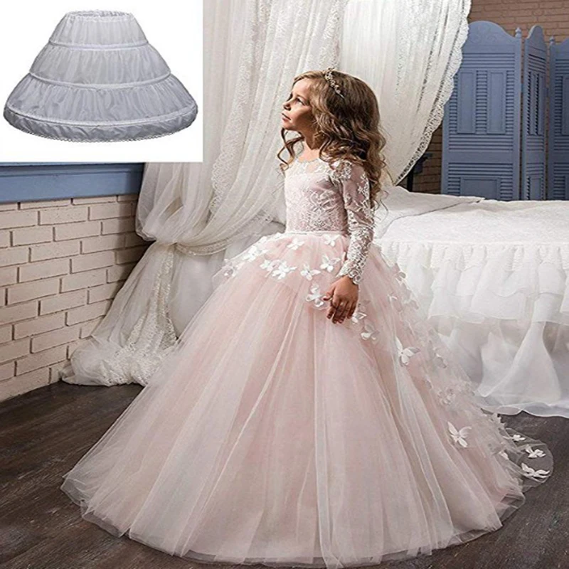 Белая воздушная юбка принцессы для девочек средней длины Тюлевое платье на