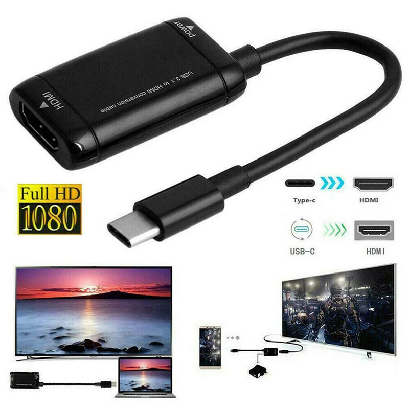 Кабель конвертер HDMI Type C USB3.1 MHL адаптер для телефонов Android планшетов DQ
