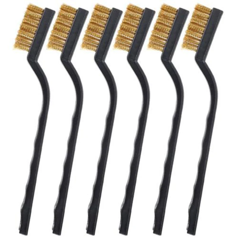 

12 X Mini Stainless Steel & Copper Wire Brushes Cleaning DIY Paint Rust Remover