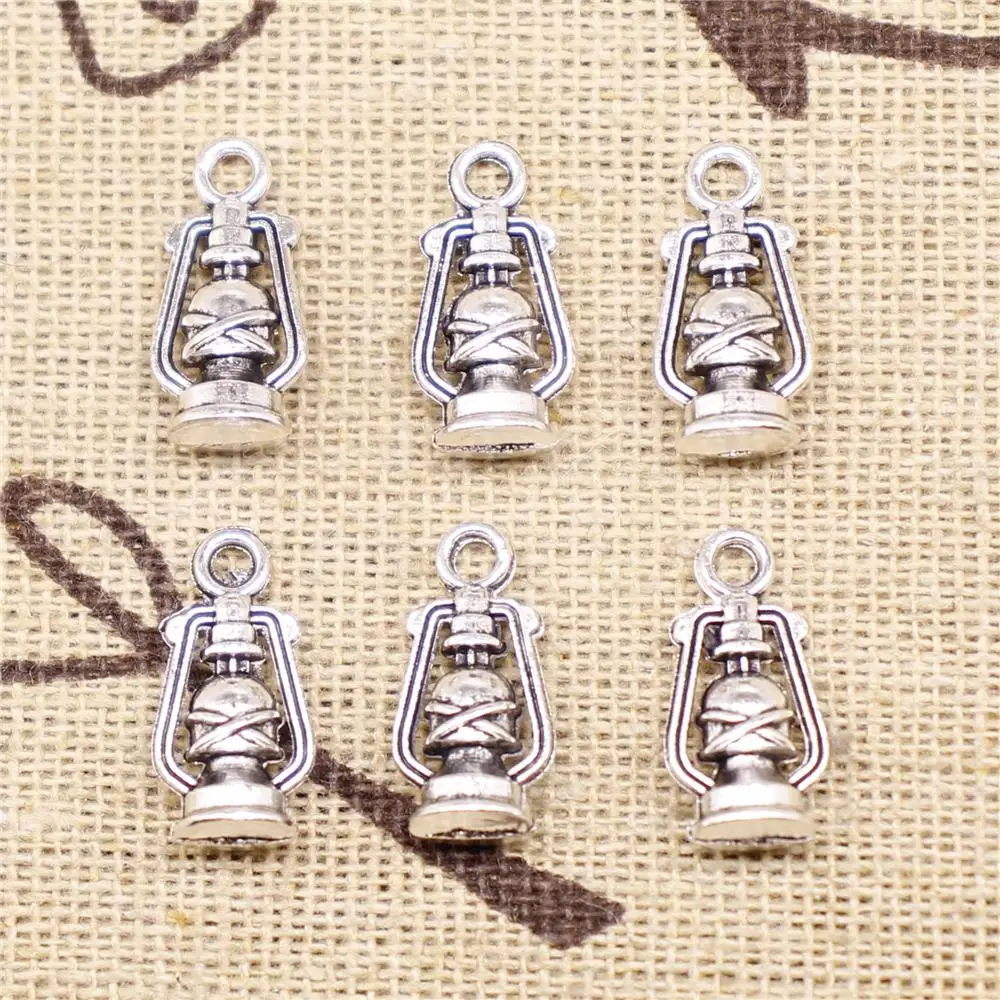

Pendants Jewelry Making 20pcs 8x16mm Antique Silver Color Kerosene Lamp Charms