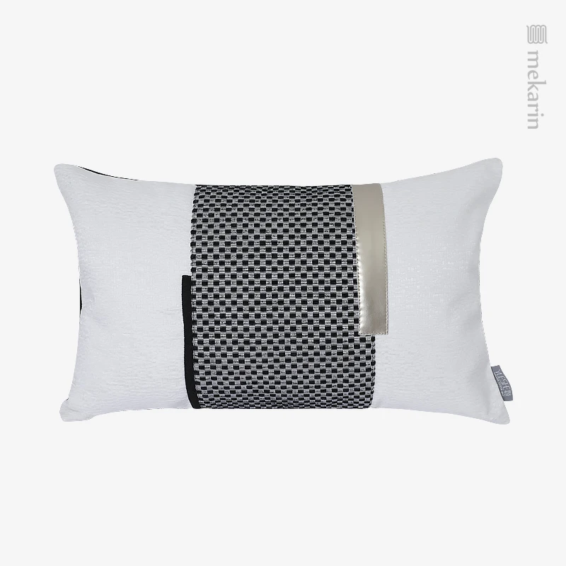 

Model room sofa pillow cushion dark gray stitching waist pillow hotel bedroom pillow living room sofa cushion outdoor cushion