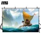 Виниловый фон для фотосъемки с изображением морского парусника и Моаны, lv511