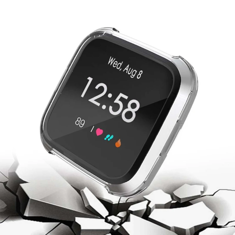 

For -Fitbit Versa Lite Watch Screen Protector TPU Protective Clear Case Cover
