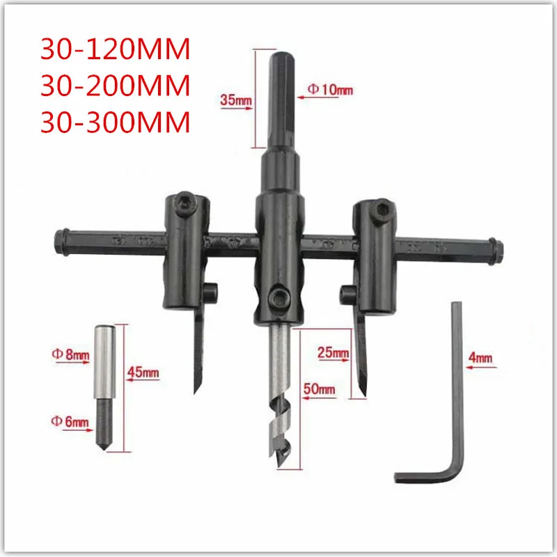 

Woodworking Opener Adjust Aircraft Type Wood Circle Hole Saw Cutter Cordless Drill Bit Speaker Spotlight Plastic Board Bpening