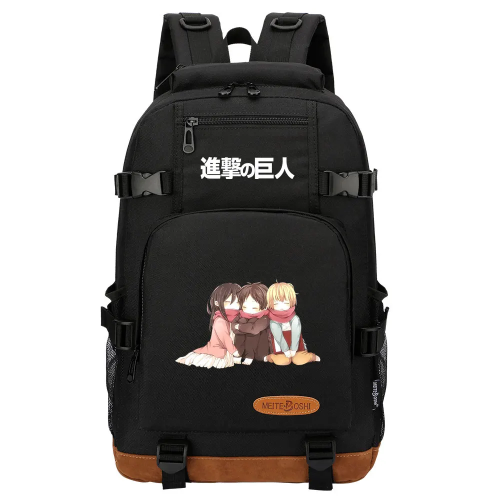 

New Kawaii Anime Attack On Titan Boys Girls Kids School Book Bags Women Bagpack Teenagers Canvas Men Laptop Travel Backpack