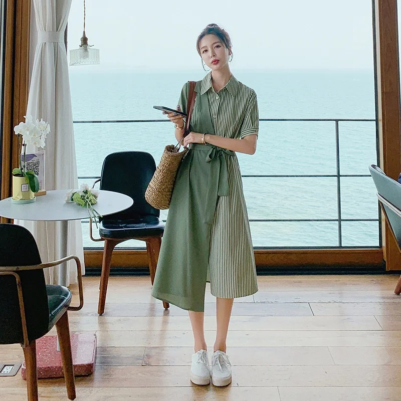 

Главное предложение, летнее Полосатое строченное платье Zhejiang Bao L