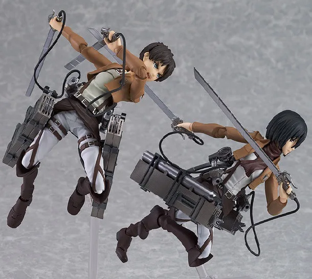 Экшн-фигурка из ПВХ атака на Титанов Figma Eren Jaeger 207 Mikasa Ackerman 203 Levi 213 Коллекционная